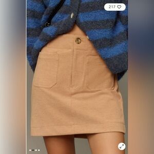 Maeve/Anthropologie The Colette Sweater Knit Mini Skirt in Honey Size S. NWT